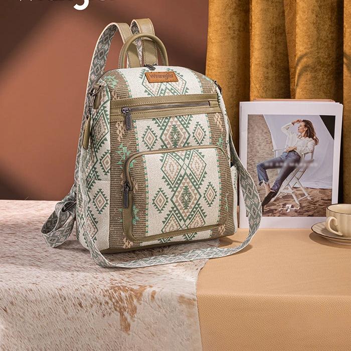 🔥Vendita limitata️🔥 Wrangler Aztec Print Canvas Backpack