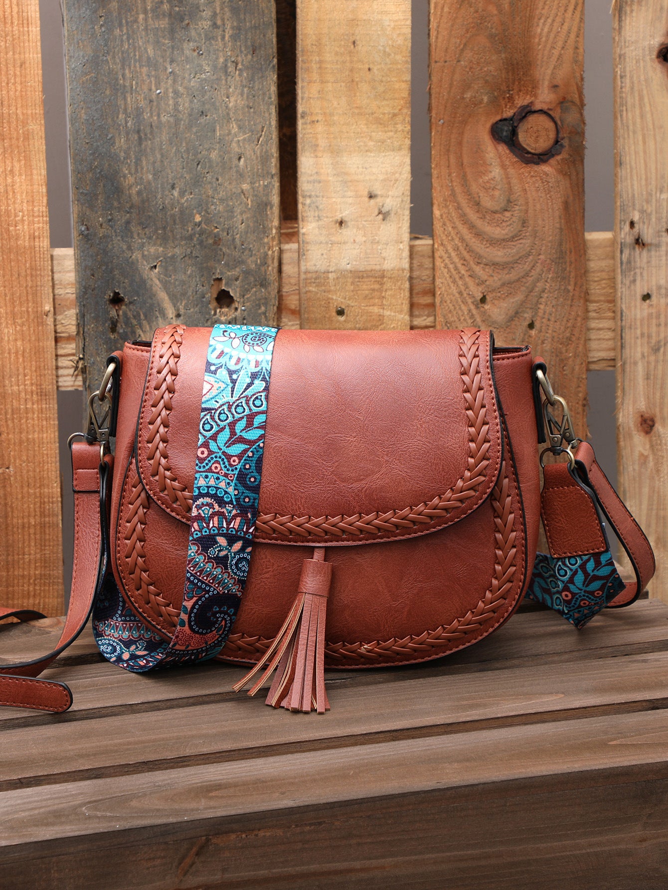 🔥Ne sono rimasti solo 10🔥Borsa a tracolla vintage con nappe intrecciate a mano