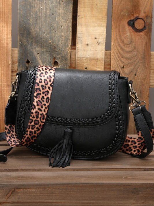 š„Ne sono rimasti solo 10š„Borsa a tracolla vintage con nappe intrecciate a mano