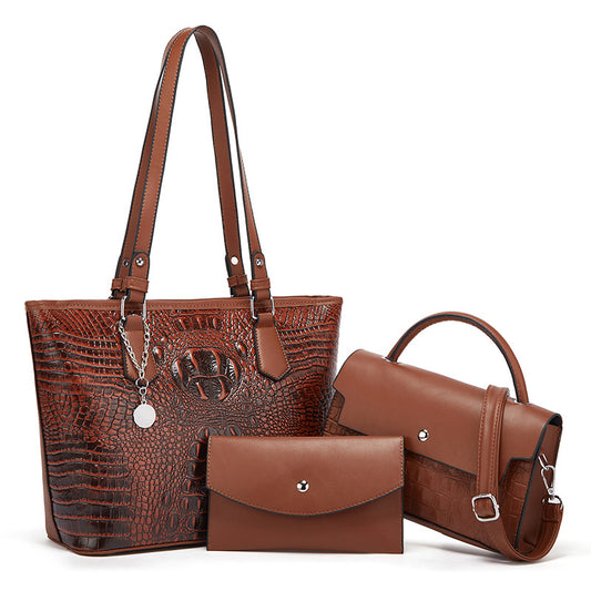 🔥 Ultimi 10 set🔥Set di 3 pezzi per donna, borsa a tracolla con motivo coccodrillo